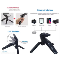 Kit d'éclairage vidéo LED avec trépied pour microphone, perche à selfie AY-49, kit de réalisation vidéo, trépied pieuvre pour téléphone/appareil photo