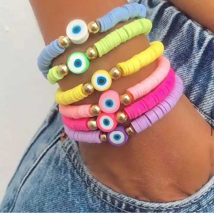 Dropship 2 Set Beaded Stretch Bracelets For Women Colorful Clay Fruit Bead  Bracelet Rainbow Heishi Bracelet Set Stackable Pearl Y2K Bracelets Summer  Beach Accessory to Sell Online at a Lower Price | Doba
