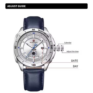 นาฬิกา NAVIFORCE รุ่น 9269 นาฬิกาข้อมือควอตซ์หนังแท้สำหรับผู้ชาย ดีไซน์ลำลอง สปอร์ต พร้อมฟังก์ชั่นวันที่  นาฬิกาข้อมือผู้ชาย - Product Image 5