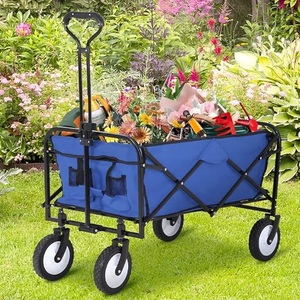 折りたたみ式ワゴン、折りたたみキャンプガーデンカート、頑丈な食料品・ビーチワゴン、ポータブルユーティリティワゴンカート、屋外ハンドカート - Product Image 1