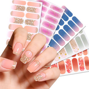 Pegatinas de <span class=keywords><strong>Uñas</strong></span> Francesas Personalizadas, Ecológicas, No Tóxicas, con Acabado Brillante Plateado, Diseño de Danza del <span class=keywords><strong>León</strong></span> con Purpurina Dorada, Sin UV - Product Image 6