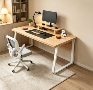 Bureau d'étude moderne, bureau d'ordinateur, support d'écran pour étudiants, dortoir, appartement, jeux vidéo, 4 couleurs, structure métallique robuste, service OEM VLranlife - Product Image 2