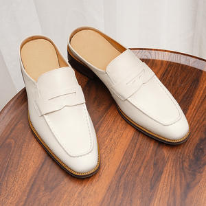 2026 Fashionable lightweight outdoor Four Seasons Half Loafer Plus Size Lazy Leather Shoes Without <b>Heel</b> One-legged <b>Men</b> Slippers - Product Image 6