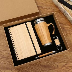 Eco-friendly Bamboo Gift <b>Set</b> Keychain <b>Notebook</b> Water Cup-for Souvenirs and Sustainable Gifts - Product Image 1