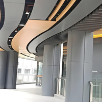 Paneles de Muro Cortina de Aluminio para Edificios de Varias Plantas - Techo Metálico en Forma de Ola, Diseño Moderno Ignífugo A2
