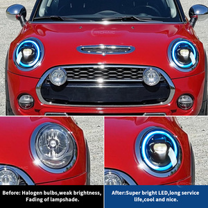 Phare avant noir archaïque pour MINI Cooper Cooper S F55 F56 F57 JCW F54 2014-2017 pour phares halogènes d'origine - Product Image 4