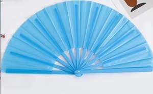 Abanico Plegable de Plástico Plano de Color Sólido Clásico de 13 Pulgadas al por Mayor para Damas, Abanico Plegable para Baile de Verano - Product Image 3