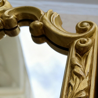 Miroir de maquillage vintage orné en or, miroir de vanité baroque à trois volets, miroir cosmétique pliable orné pour la décoration de la chambre