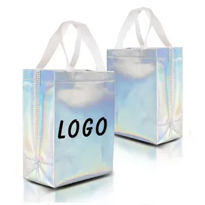 High Quality Customized Reusable Metal Non-woven Shopping Bags Fashionable Gift Bag Glossy And Shiny Tote Bag