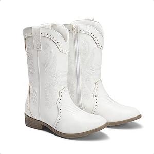 Filles Cowgirl Cowboy Western <span class=keywords><strong>Bottes</strong></span> Mi-mollet Chaussures d'équitation Petit enfant/Grand enfant - Product Image 6