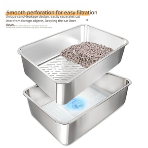 Groothandel Slimme Dubbellaagse Geurcontrole 48l Capaciteit 60*40*15/60*40*20Cm Semi-Ingesloten Roestvrijstalen Kattenbak Filter - Product Image 2