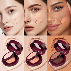 Fond de teint 2-en-1 hydratant et couvrant, poudre compacte longue tenue, contrôle du sébum, maquillage naturel pour le visage - Product Image 3