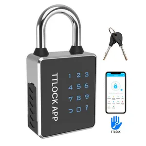 Kunci bantalan Keypad Digital kombinasi Nomor sentuh, gembok cerdas Bluetooth NFC kartu RFID Anti Maling