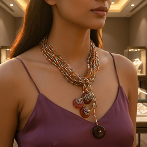 Collier artisanal bohème en perles d'eau douce et chaîne de quartz pour femme, style tendance, religieux et mignon, cadeau - Product Image 2