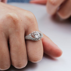 Anello Romantico in Lega di Metallo Prezioso con Motivo Floreale in Rilievo per Donne, Gioiello da Dito alla Moda, Regalo - Product Image 5