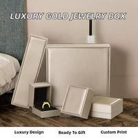 Neu Eingetroffene Maßgefertigte Goldene Rechteckige PU-Leder Schmuckbox für Armband, Ohrringe und Luxus-Ringe