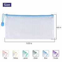 Pochette de classement A4 en maille pastel, étanche avec fermeture éclair, organiseur de documents en plastique pour examens, fournitures scolaires et de bureau