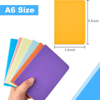 Cuadernos pequeños de bolsillo coloridos, tamaño A6, con rayas, para la universidad, con cubierta de papel, para niñas, para dibujar y escribir.