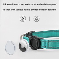 Collier pour chien AirTag en nylon, réfléchissant, imperméable, avec housse transparente, anti-perte, localisateur d'animaux, toutes saisons, monochrome, vente chaude
