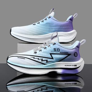 Nouvelles Chaussures de Course Ultra-Légères à Plaque Carbone Tendance 2025 Unisexe Respirantes en Maille Baskets de Sport Décontractées Polyvalentes Automne Popcorn - Product Image 1