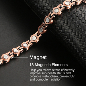 CAMAZ - Brazalete Magnético de Cobre Puro con Logotipo Personalizado, Brazalete Terapéutico con Incrustaciones de Cristal y 18 Imanes <span class=keywords><strong>para</strong></span> Hombre - Product Image 5