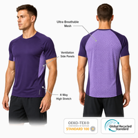Tissu en maille extensible respirant et à séchage rapide, 90% polyester, 10% élasthanne, 140-150 GSM, jersey uni teint pour vêtements de sport