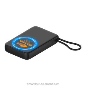 <span class=keywords><strong>Mag</strong></span> Carga rápida PD 22,5 W Banco de energía inalámbrico magnético 10000mAh Cargador portátil Soporte plegable Cables incorporados Pantalla LED - Product Image 3