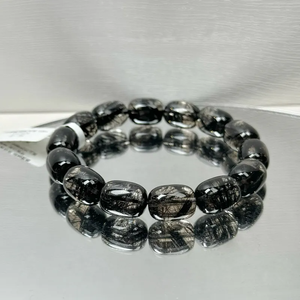 Natural black hair <b>crystal</b> <b>bracelet</b> men and <b>women</b> smooth rutile high-quality <b>crystal</b> <b>bracelet</b> - Product Image 1