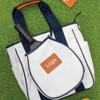 Raquette de tennis unisexe personnalisée sac de sport fourre-tout pliable léger avec toile et doublure en PU fermeture à glissière doublure en nylon pour balles