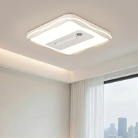 Lampu Kipas Langit-langit Tanpa Bilah LED Modern Besi Akrilik Remote Control Dapat Diredupkan Rumah Kamar Tidur Ruang Tamu Aula Hotel Restoran Flush