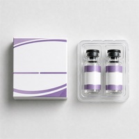 Boîte en papier rigide personnalisée avec insert en blister transparent en PET, boîte d'emballage à 2 compartiments pour petites bouteilles en verre