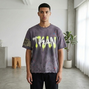 T-shirts pour hommes 100% coton vintage épais, personnalisables avec logo, effet délavé, sublimation, effet vieilli, vente en gros, fournisseur de choix - Product Image 1