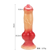 Dildo réaliste en silicone pour chien, 24*7.5cm, pénis féminin, stimulateur doux en forme de pénis d'animal