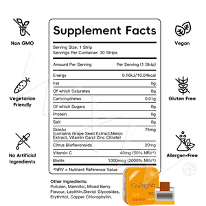 Vente chaude croissance des cheveux éclaircissant la peau blanchissant le supplément de bandes de collagène de biotine avec de la vitamine C pour la peau des cheveux et des ongles - Product Image 6