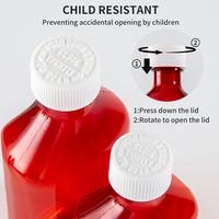 Ambre Bleu Vert 30ml 60ml 90ml 120ml 180ml 240ml 360ml 480ml Bouchon gradué résistant aux enfants Bouteille de sirop contre la toux