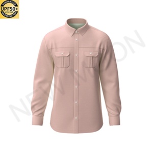 เสื้อตกปลาผู้ชายแบบสั่งทำ แขนยาว โพลีเอสเตอร์ แห้งเร็ว ป้องกันรังสียูวี คอปกติดกระดุม - Product Image 4