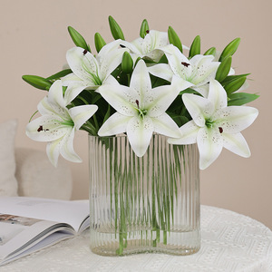 Commercio all'ingrosso 3D stampato piccolo giglio 1 fiore 2 boccioli tattile sentire in plastica natale laurea di Pasqua anno nuovo decorazioni di Halloween - Product Image 4