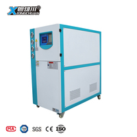 Refroidisseur d'eau industriel Xiongchuan à refroidissement par air 1HP, compresseur, pompe, moteur, réservoir 12L, 1PH-220V-50HZ, hauteur de refoulement 18M, 20-37°C, garantie 1 an