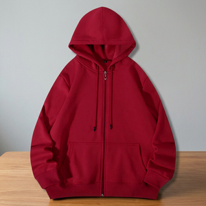 CUSTOM APPAREL Unisex Winter Printed <b>Zip</b>-<b>Up</b> <b>Hoodie</b> Loose Knit Breathable Polyester/Cotton Pullover Hooded Sweatshirt - Product Image 2