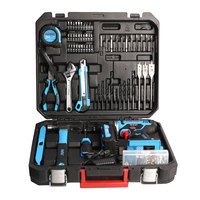 FIXTEC Perceuse-visseuse sans fil électrique à batterie 20v Ensemble combiné de perceuse-visseuse manuelle avec kit d'accessoires de 221 pièces