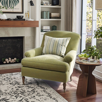 Amerikanischer Retro-Leinens essel Französisches Holzsofa im Vintage-Stil für modernen Wohnzimmer balkon für Hotel Small Apartments