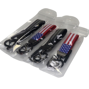 Bán Buôn Tùy Chỉnh Chính Hãng Giả Bện Da Vòng Lặp Tua Vòng Tay Dây Buộc D-Ring Túi Quyến Rũ Mặt Dây Chuyền Mỹ Cờ Xe Keychain - Product Image 6