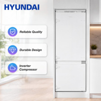 Réfrigérateur-congélateur HYUNDAI 403L, réfrigérateur combiné encastrable intelligent, A++, super silencieux, 4 étagères, 4 tiroirs, pour cuisine intelligente