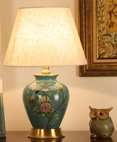 Lampe de table LED moderne alimentée par courant continu avec matériau en céramique pour salon et hôtel, protection des yeux