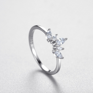 Thiết Kế Mới Của Phụ Nữ Lê Cắt Vương Miện Zirconia Vòng 925 Sterling <span class=keywords><strong>Silver</strong></span> Engagement Hôn Nhân Nhẫn Trang Sức Bán Buôn - Product Image 4