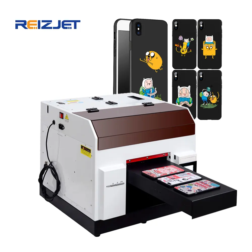 Reizjet Factory Price Digital A4 Inkjet UV Flatbed Printer For Pen Golf Ball Pvc Card Printing Shop Machines 3D UV Printer