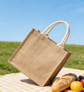 Bolsa de Yute Impermeable de Gran Capacidad para Viaje, con Asas de Algodón y Diseño de Letras, Venta al Por Mayor - Product Image 4