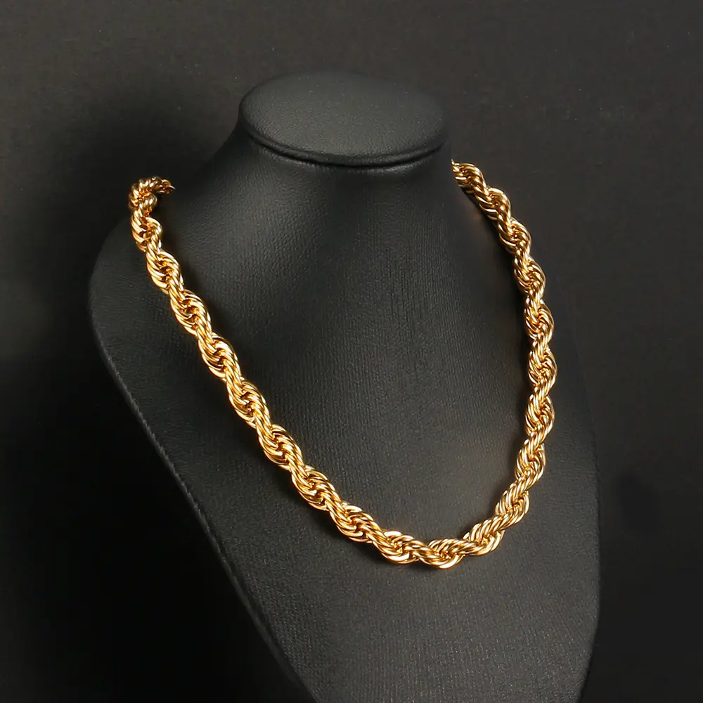 for fashion jewelry dainty 10k gold rope chain necklace for women