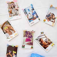Stiker foto kartu PVC, gaya Ins lucu Goo transparan stiker foto setelan DIY dekorasi akun kartun Kartu Bintang foto dekoratif