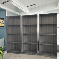 Armoire de présentation assemblée en HPL rigide de 18 mm sans porte, avec 4 étagères, surface imitation bois, étanche, certifiée CE